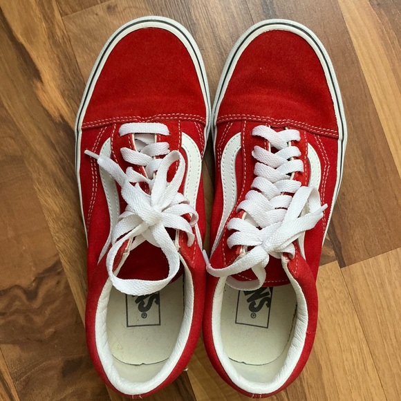 Vans Shoes - Vans Bold Red and White Lace-Up Shoes